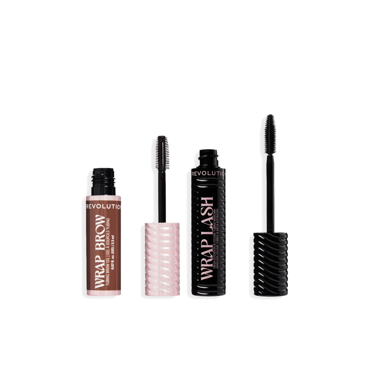 Revolution brow and mascara duo black dark brown (British brand)