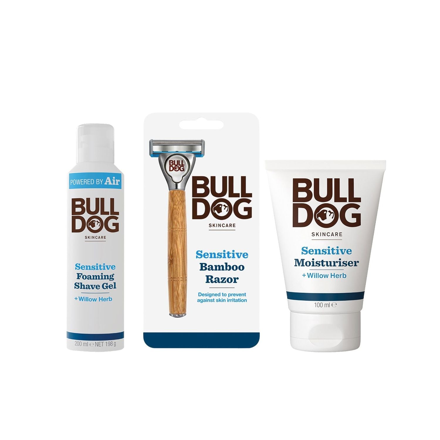 Bulldog Skincare sensitive shave bundle (British brand)
