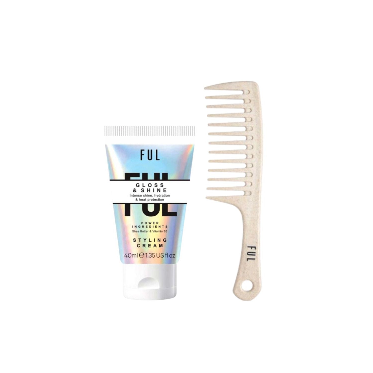 FUL hair bundle styling cream and detangling comb, imported from the UK