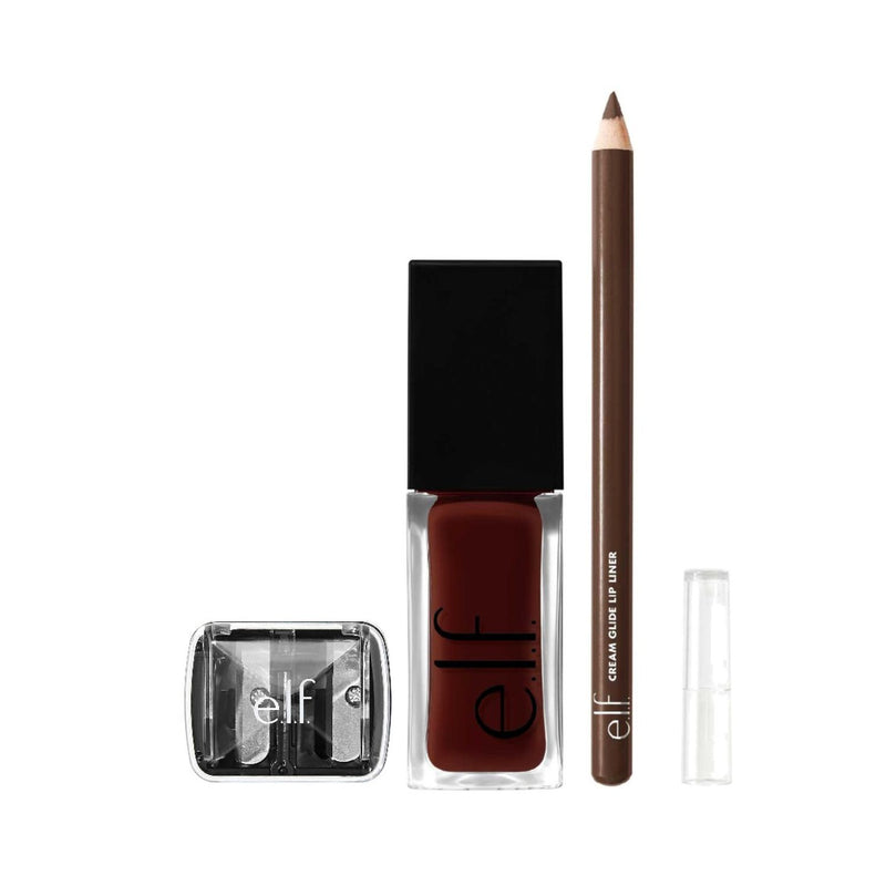 e.l.f. Glow Reviver Lip Oil Bundle Hot As Fudge, imported from the UK