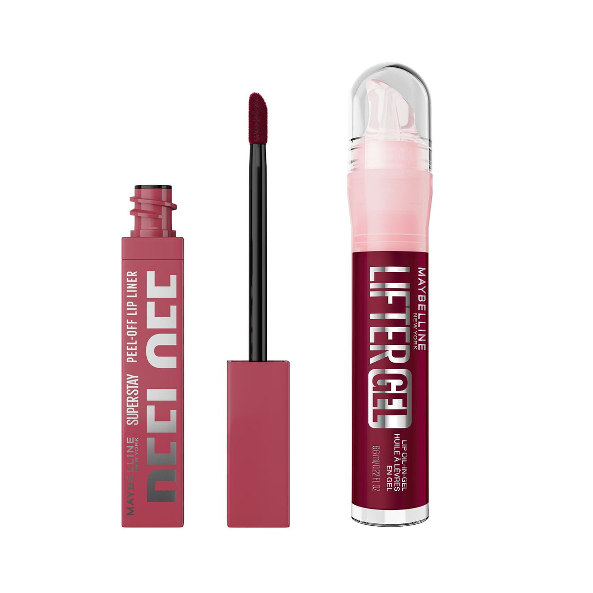 Maybelline Superstay Peel Off Liner Sunset and Lifter Gloss Berry Toast bundle, imported from the UK
