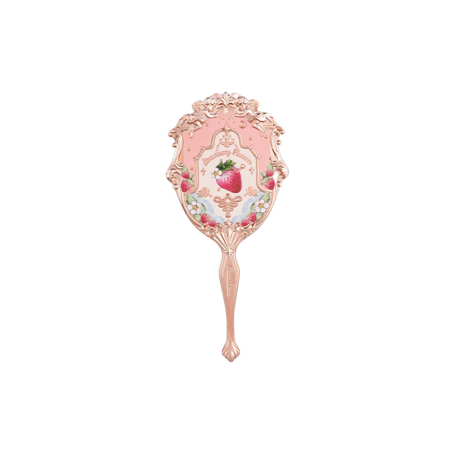 Flower Knows Strawberry Rococo hand mirror soft pink, imported from the UK