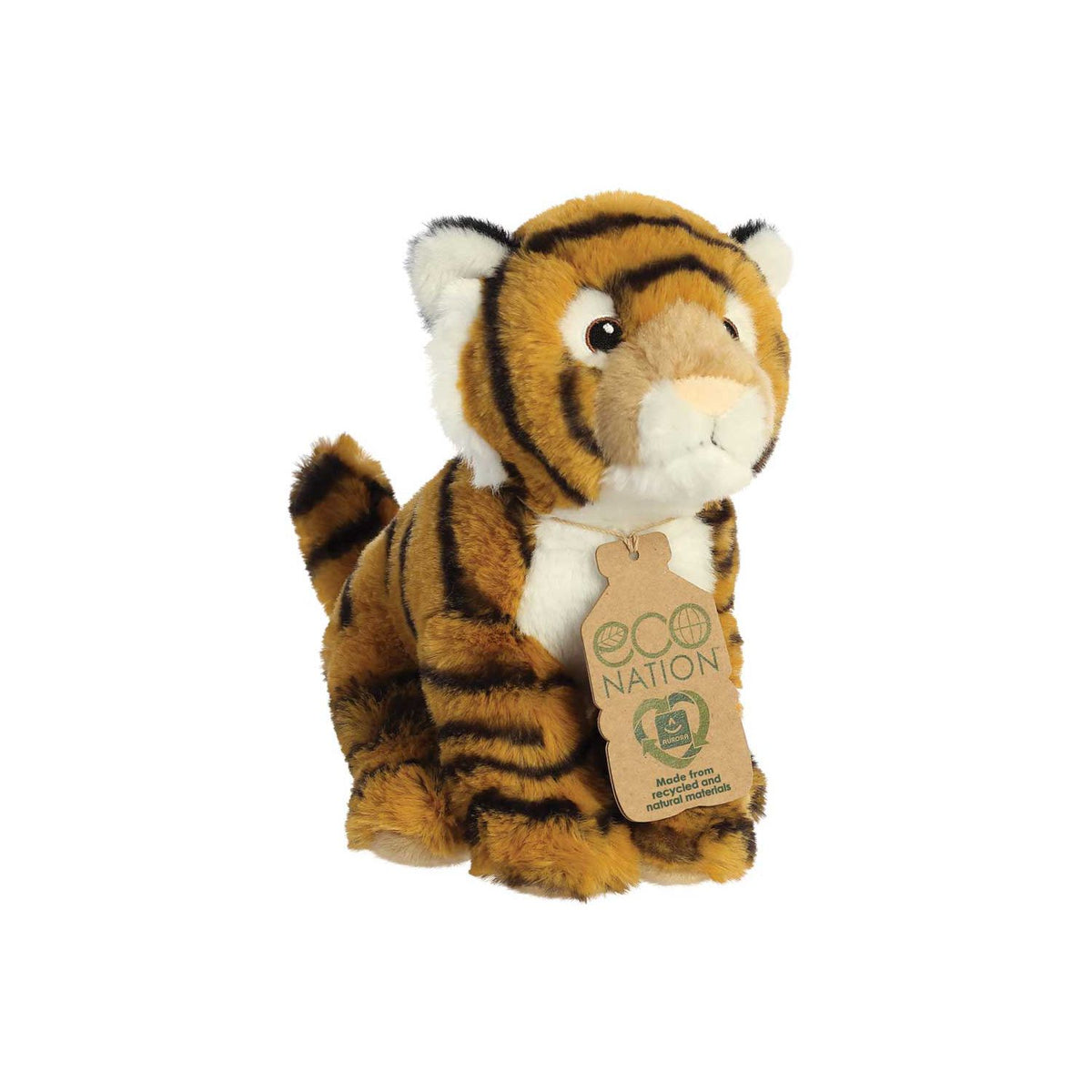 Aurora World Eco Nation Bengal Tiger 9 inch soft toy, UK version
