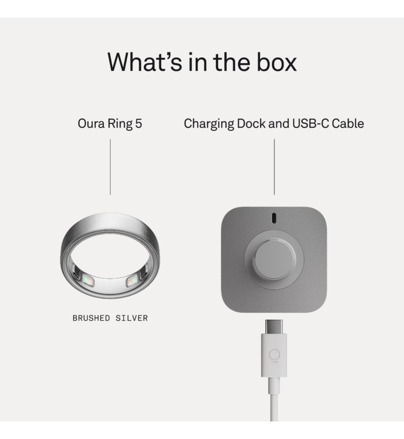 Oura smart ring brushed silver size 9, imported from the UK