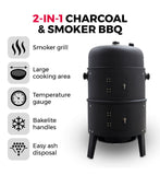 Tower charcoal smoker grill 2-in-1 (British brand)