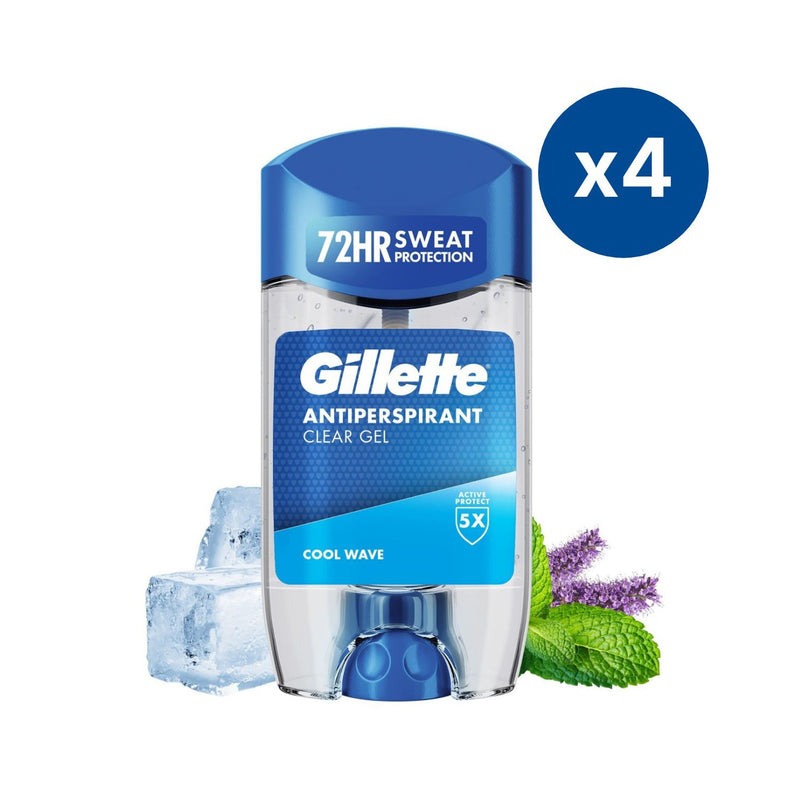 Gillette Cool Wave antiperspirant bundle 4x70ml, imported from the UK