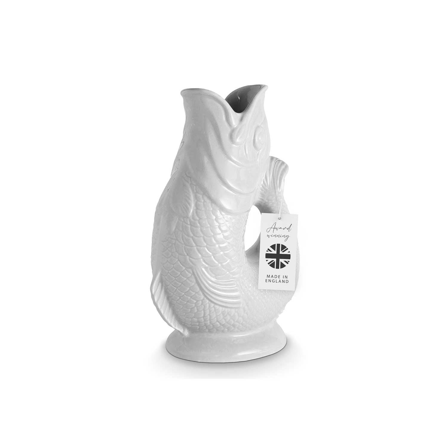 Wade handcrafted fish jug 1.2L white (British brand)