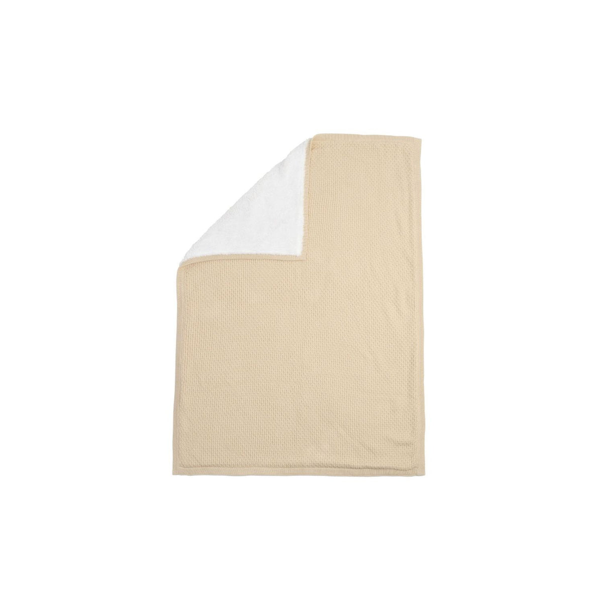 Clair de Lune organic knitted sherpa blanket cream - British product