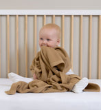 Clair de Lune organic knitted blanket Biscuit 70x100 cm - British product