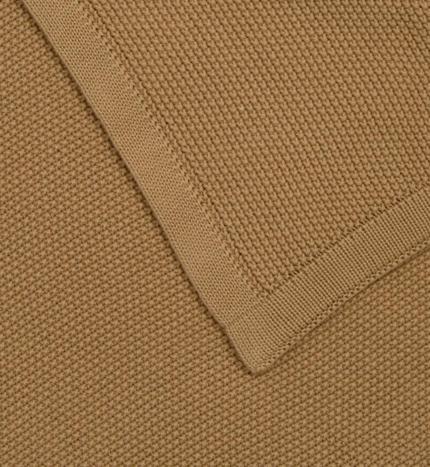 Clair de Lune organic knitted blanket Biscuit 70x100 cm - British product