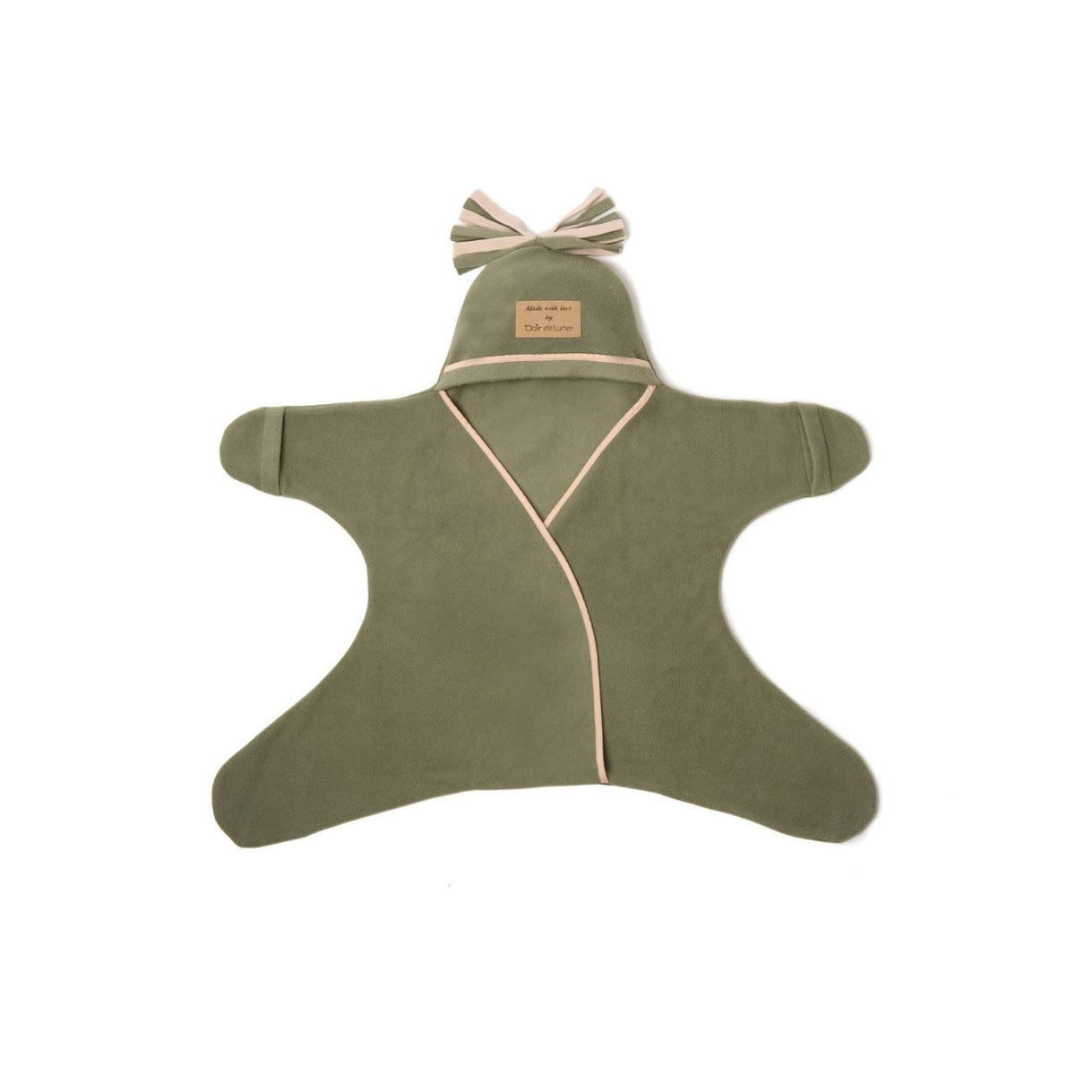 Clair de Lune fleece wrap 0-6m green - British product