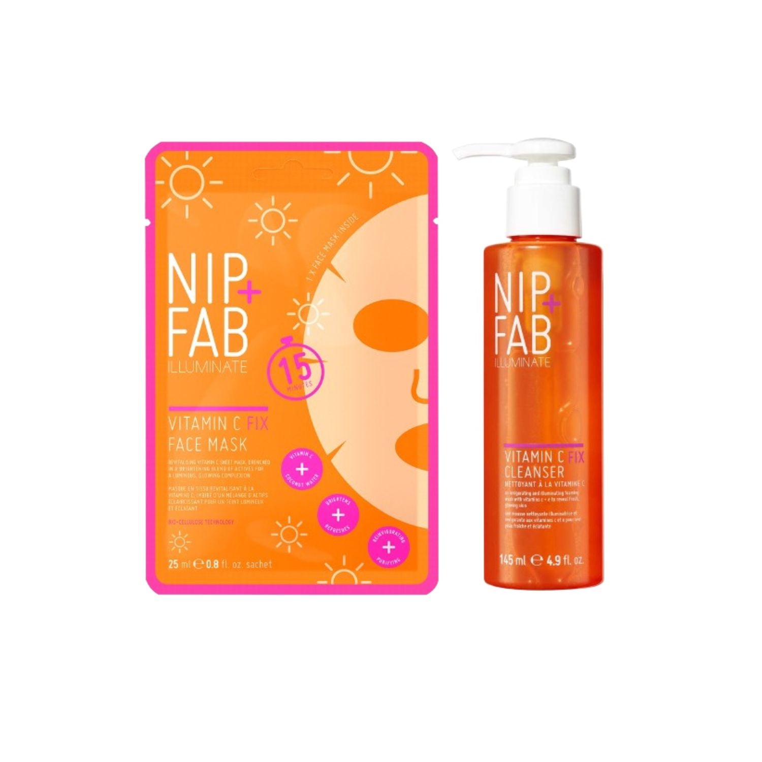 Nip+Fab Vitamin C Fix Bundle cleanser and mask - British product