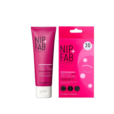Boots Nip+Fab Salicylic Fix Spot Patches & Scrub Bundle- Buy online at McGrocer