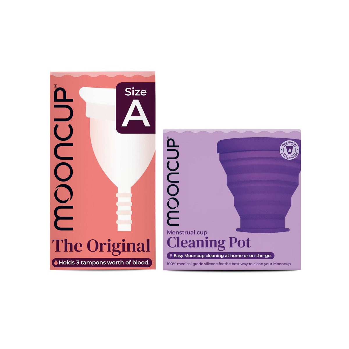 Mooncup menstrual cup bundle Size A, imported from the UK