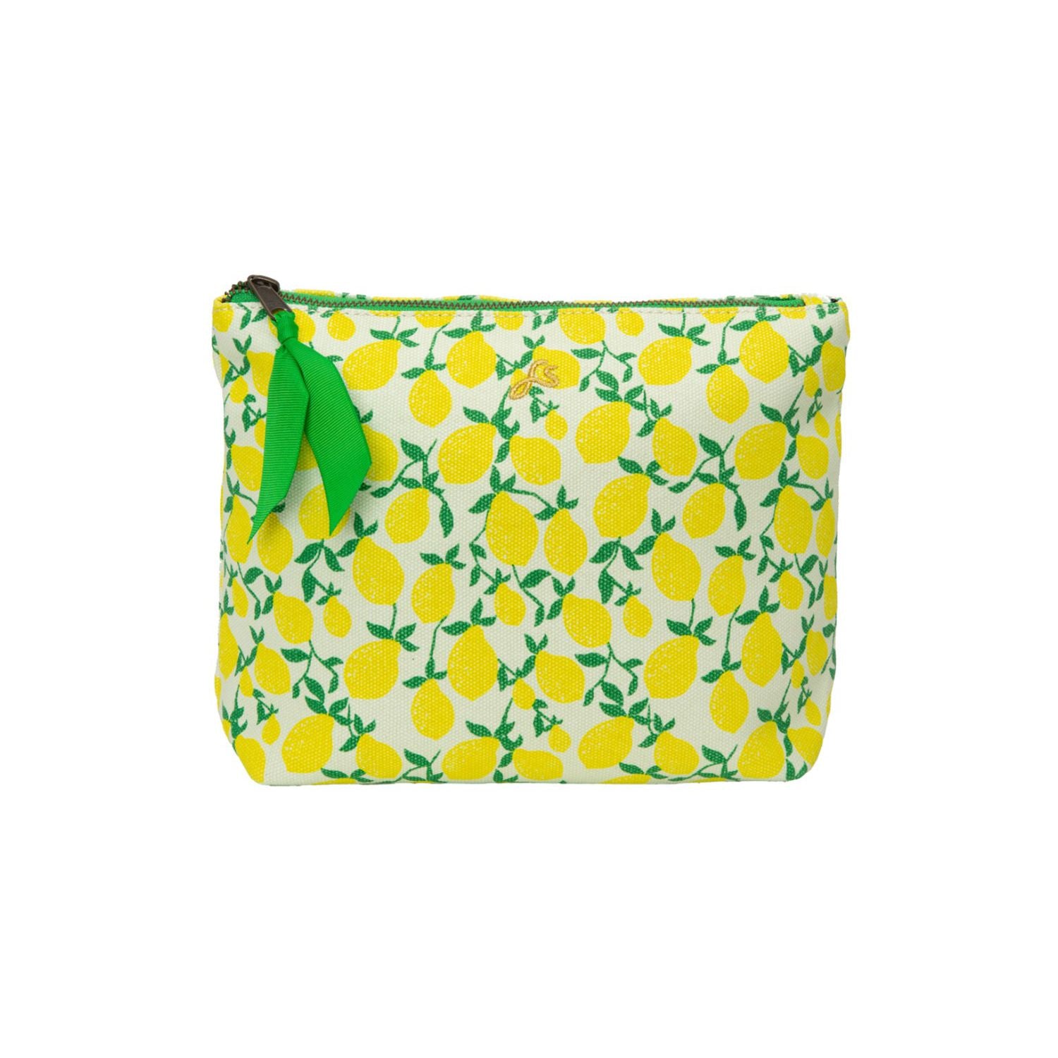 Fenella Smith Lemon Mila recycled canvas travel washbag - British product