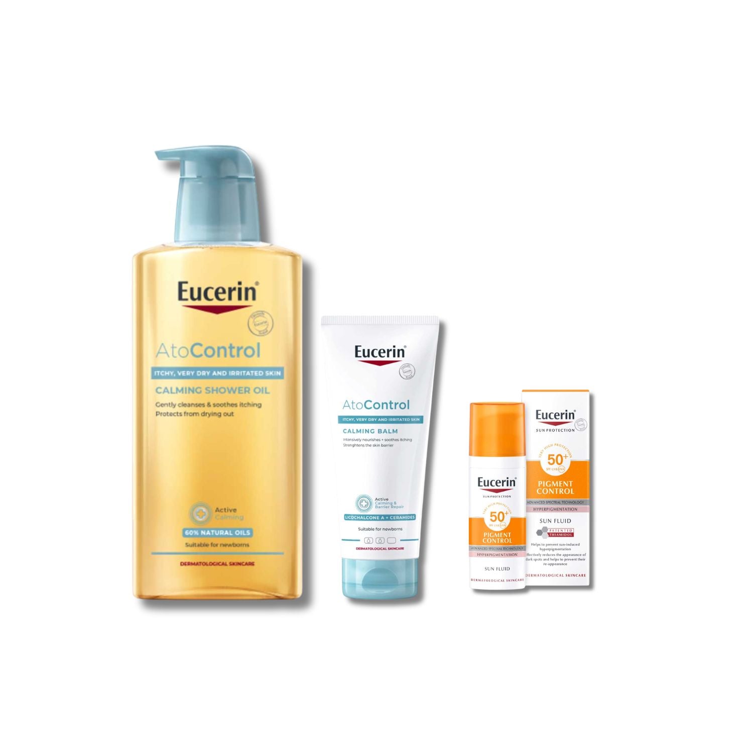 Eucerin Dermopure Clinical bundle with cleanser fluid and sun cream, imported from the UK