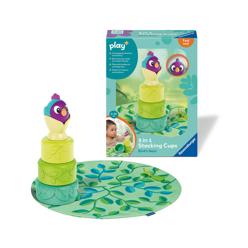 Ravensburger 3-in-1 stacking cups bird's nest silicone toy (British brand)