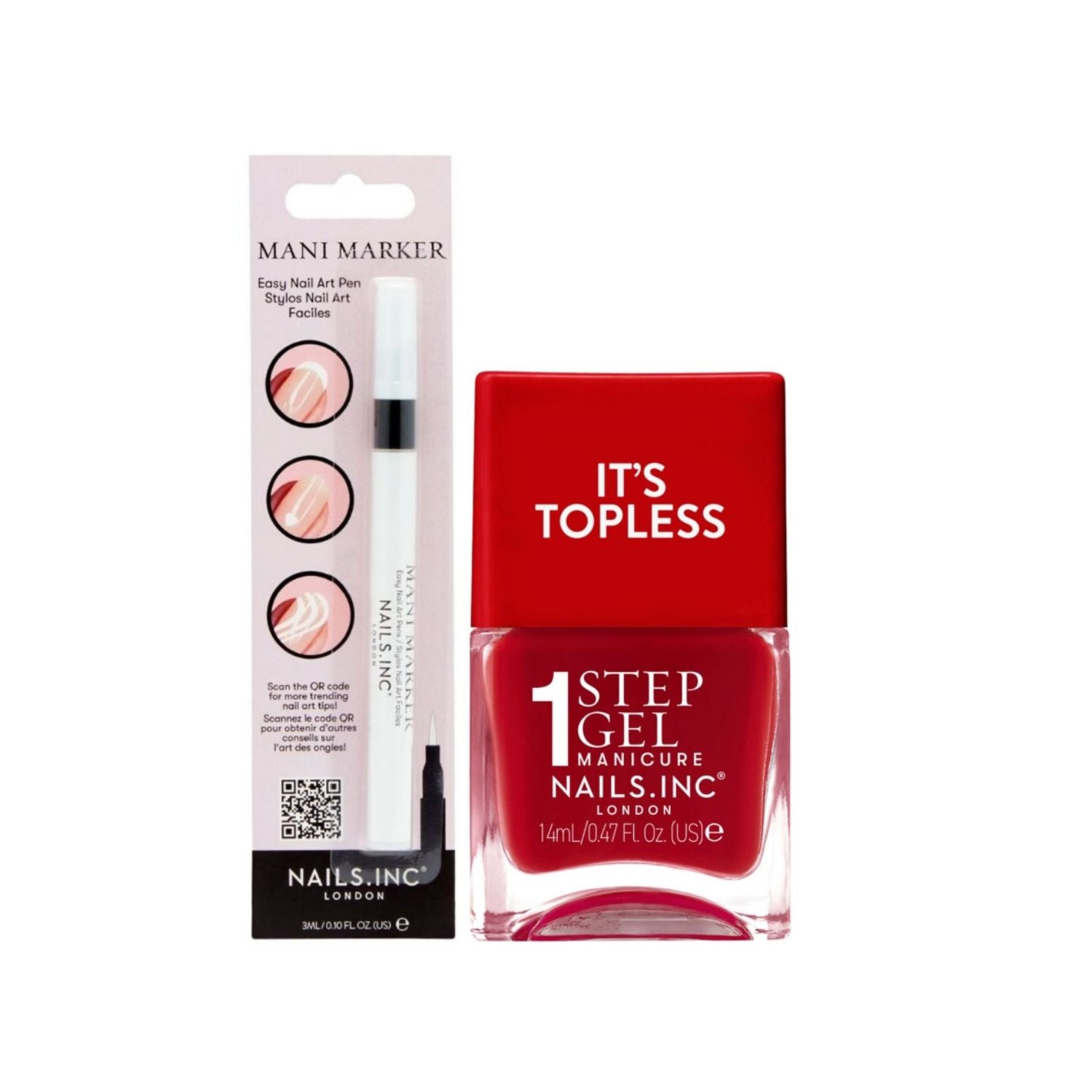 Nails.INC Strawberries & Cream Duo nail set (British brand)
