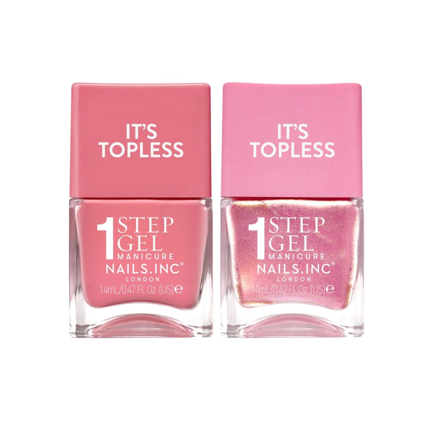 Nails.INC nail polish set Peach Glaze Duo 2 x 14ml (British brand)
