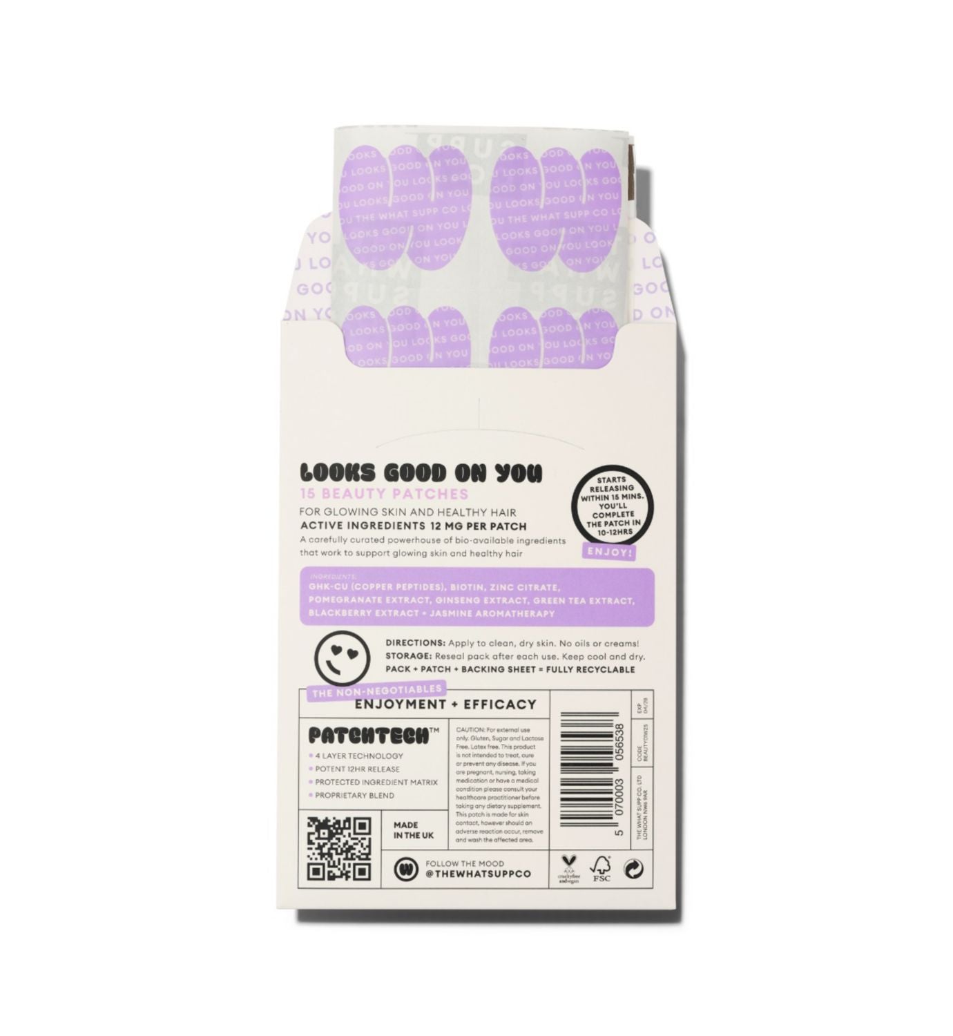 What Supp Co. beauty patches pack of 15, UK version