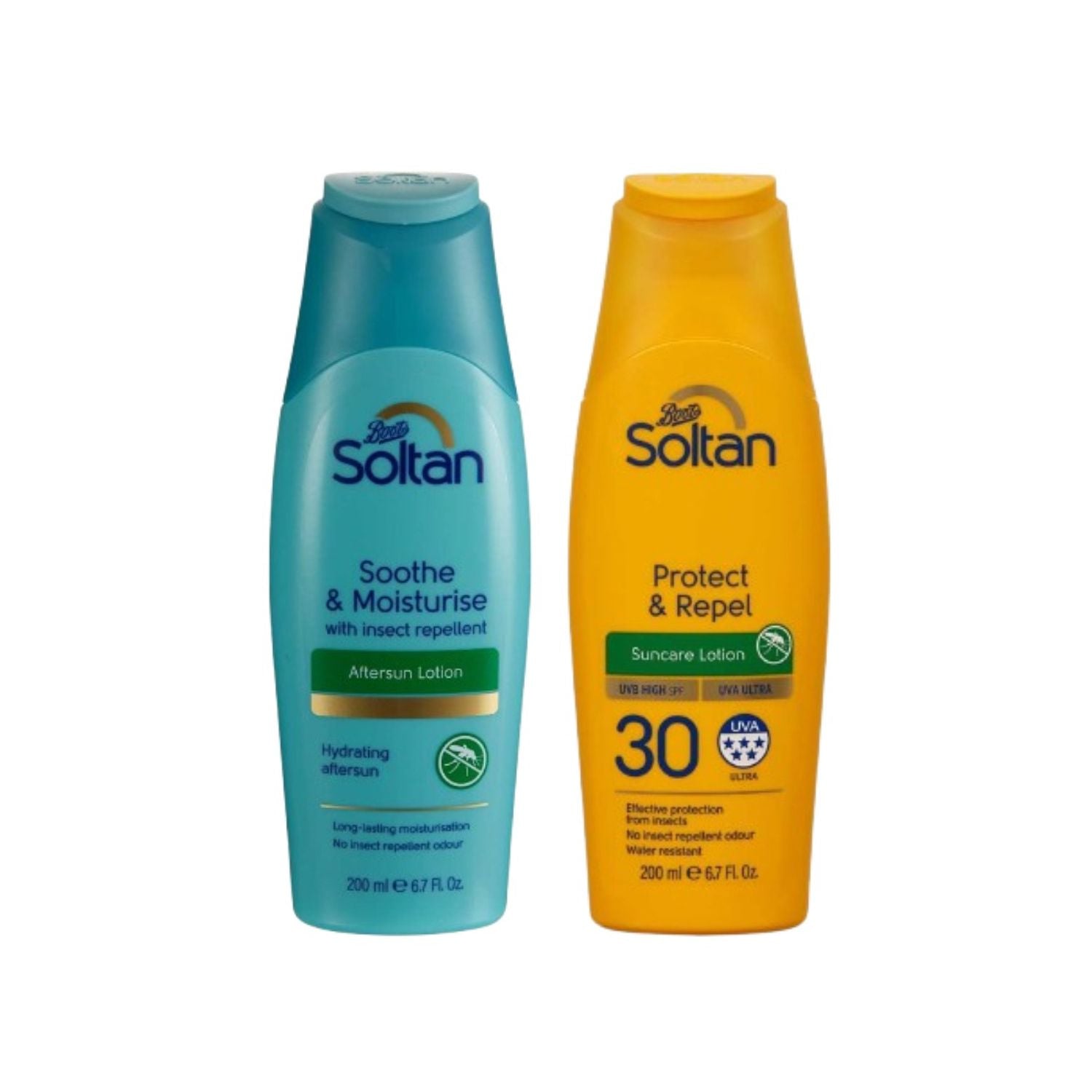 Soltan insect repellent duo SPF30 suntan lotion bundle, UK version