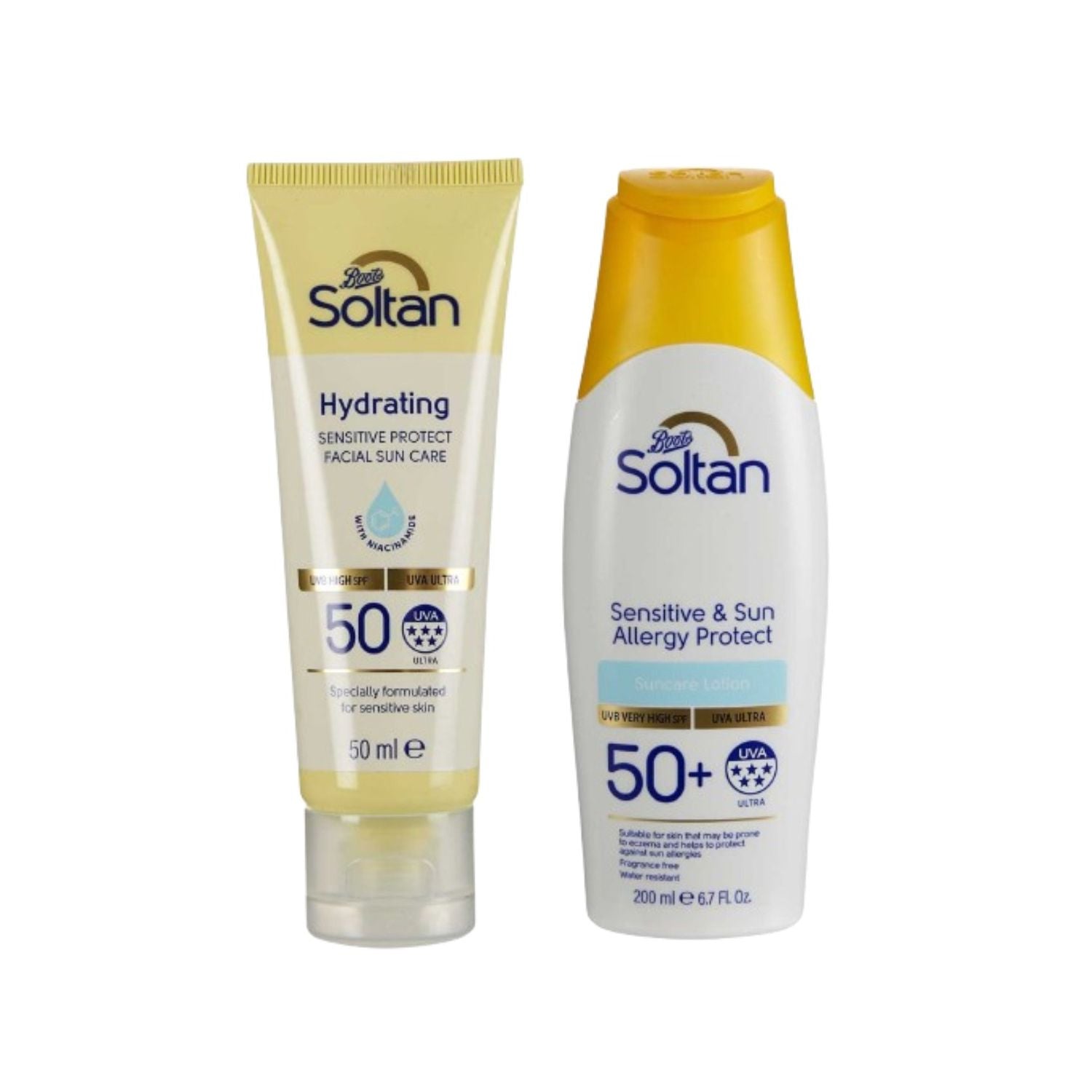 Soltan sunscreen duo sensitive SPF50+ 50ml and 200ml - British product