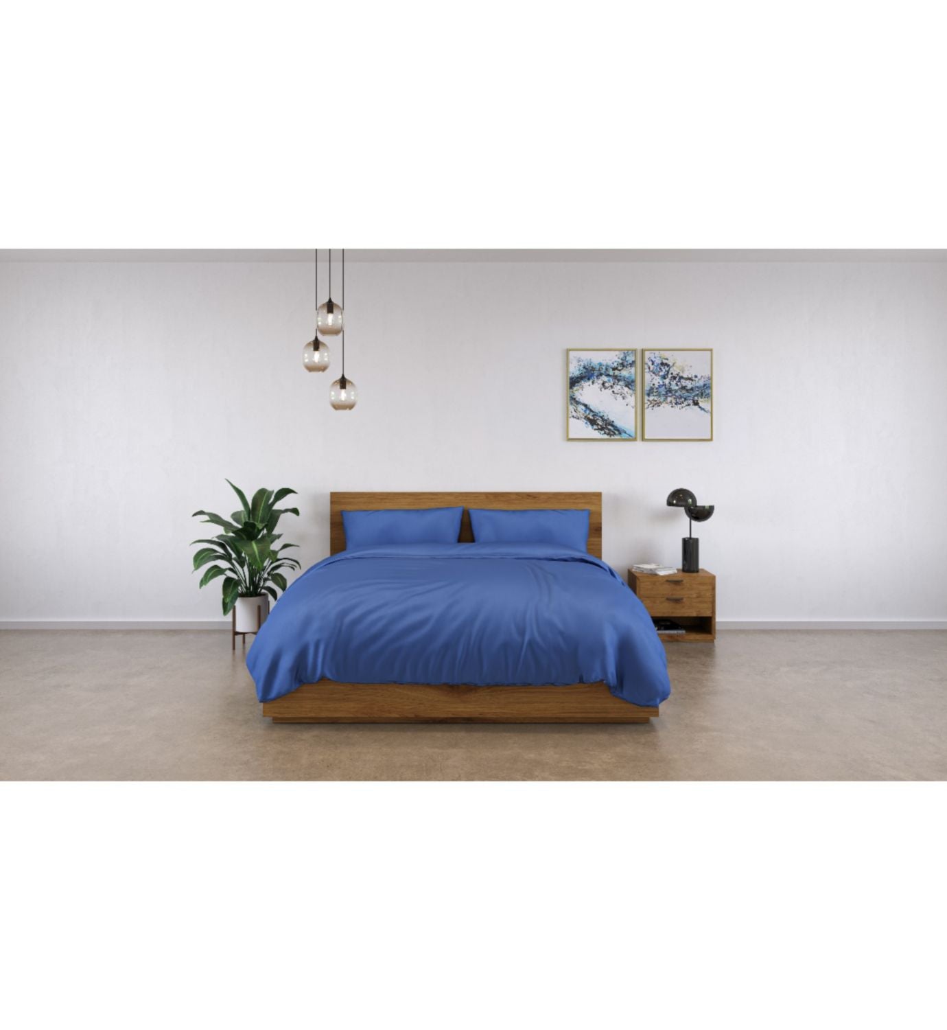Panda bamboo bedding set double navy, imported from the UK