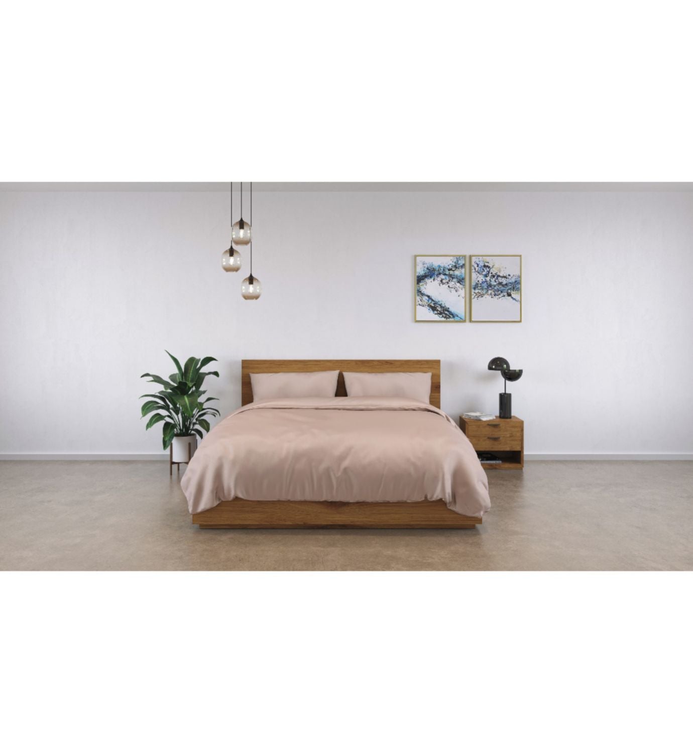 Panda bamboo bedding set super king pink - British product
