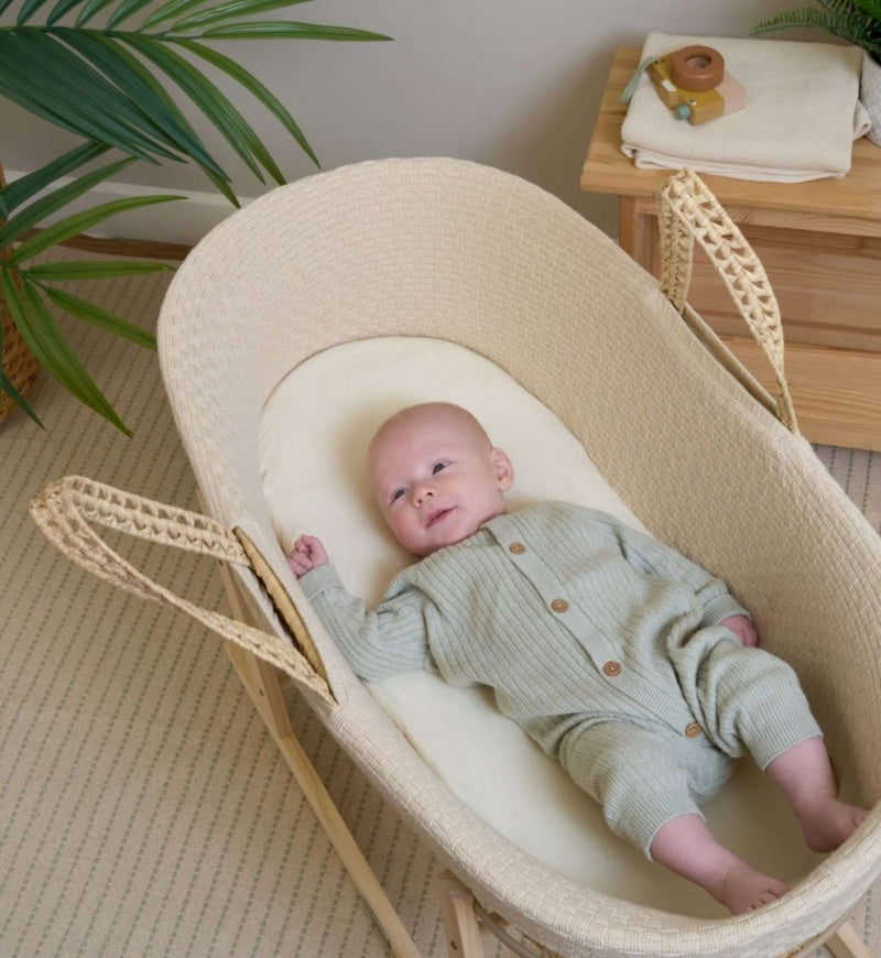 Clair de Lune organic moses basket sheets cream, UK version