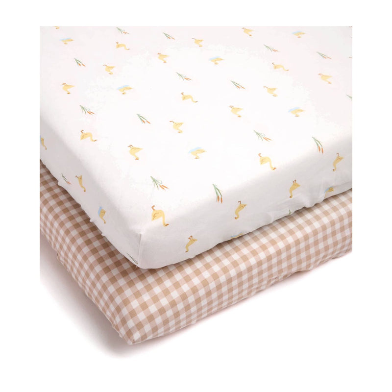 Clair de Lune Little Duckling cot bed sheets 2 pack, imported from the UK