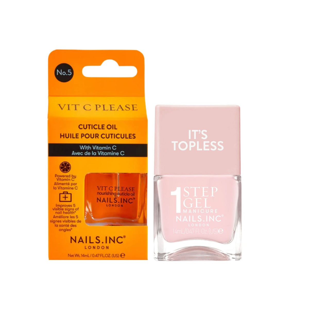 Nails.INC Peach Nourishment Duo nail polish set, imported from the UK