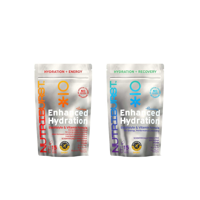 Nutriburst hydration powder bundle Energy & Recovery 15 sachets each, imported from the UK