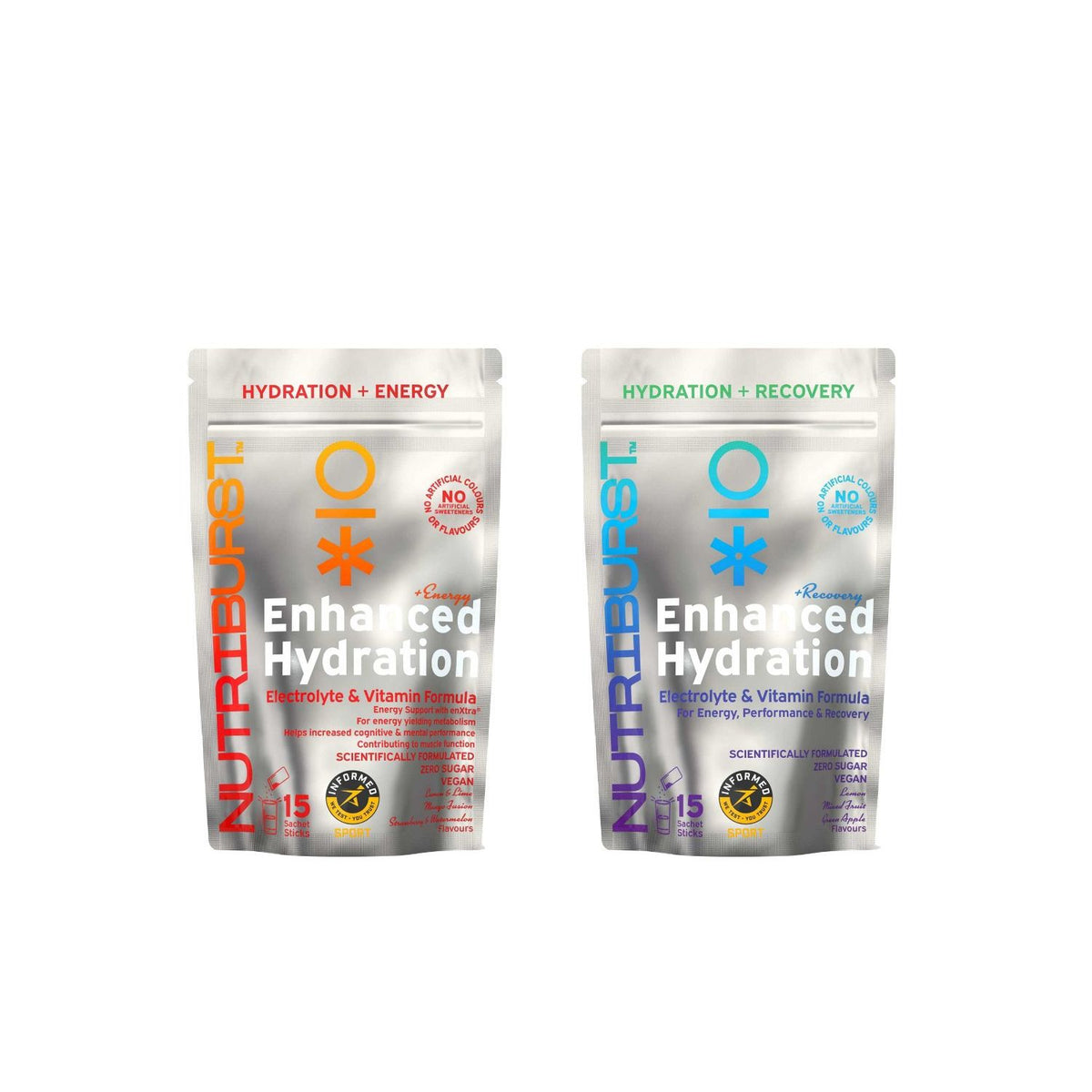 Nutriburst hydration powder bundle Energy & Recovery 15 sachets each, imported from the UK