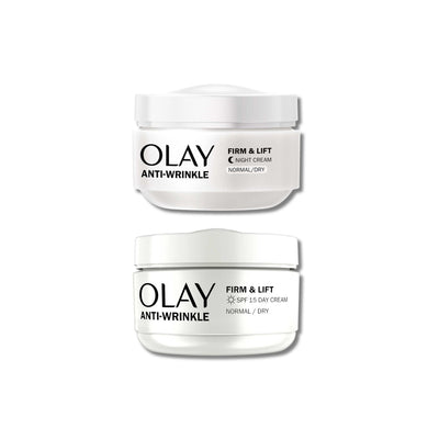 Boots Olay Anti-Wrinkle Firm & Lift Day & Night Cream Bundle 50ml- Buy online at McGrocer