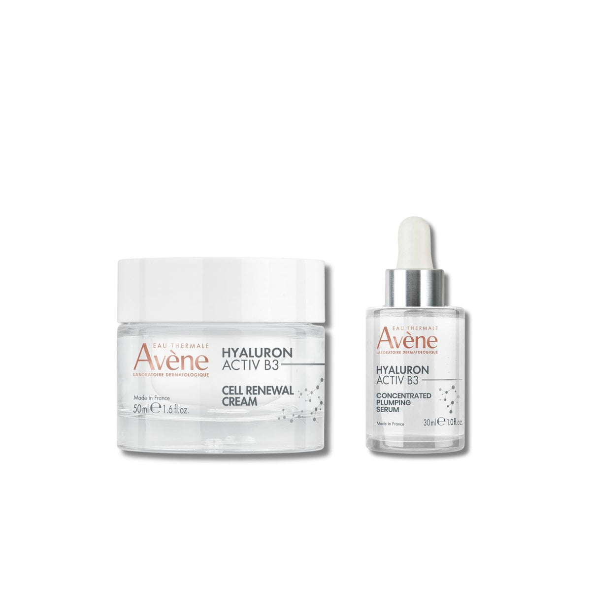 Avene day routine bundle with Hyaluron Activ B3 serum and cream, imported from the UK