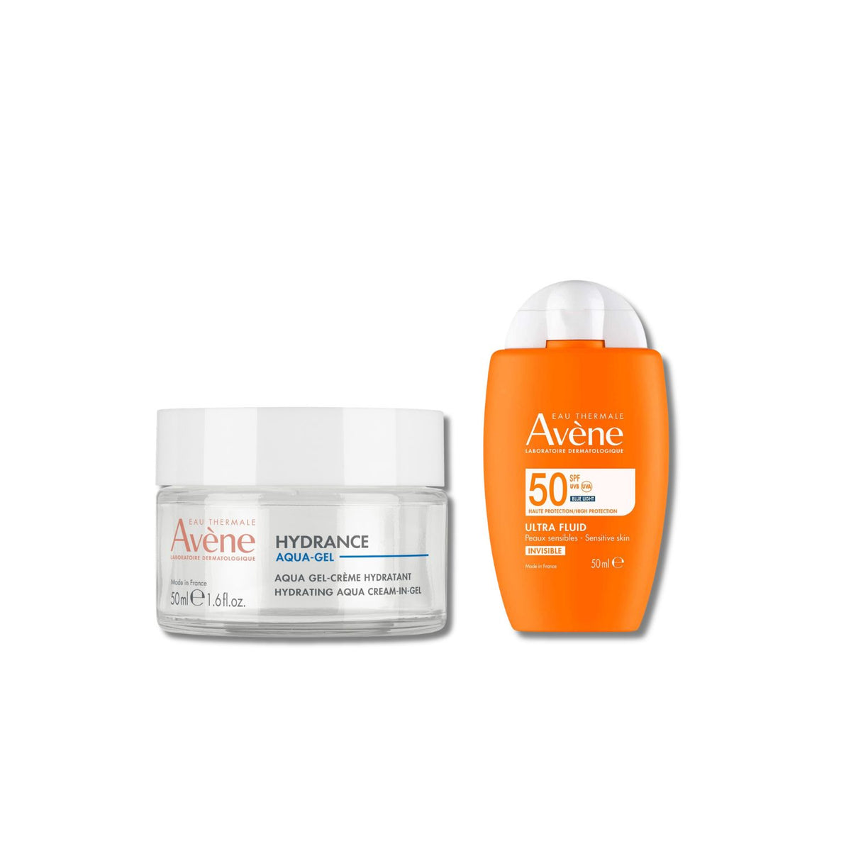 Avene hydrating moisturiser and SPF50 sunscreen bundle - British product
