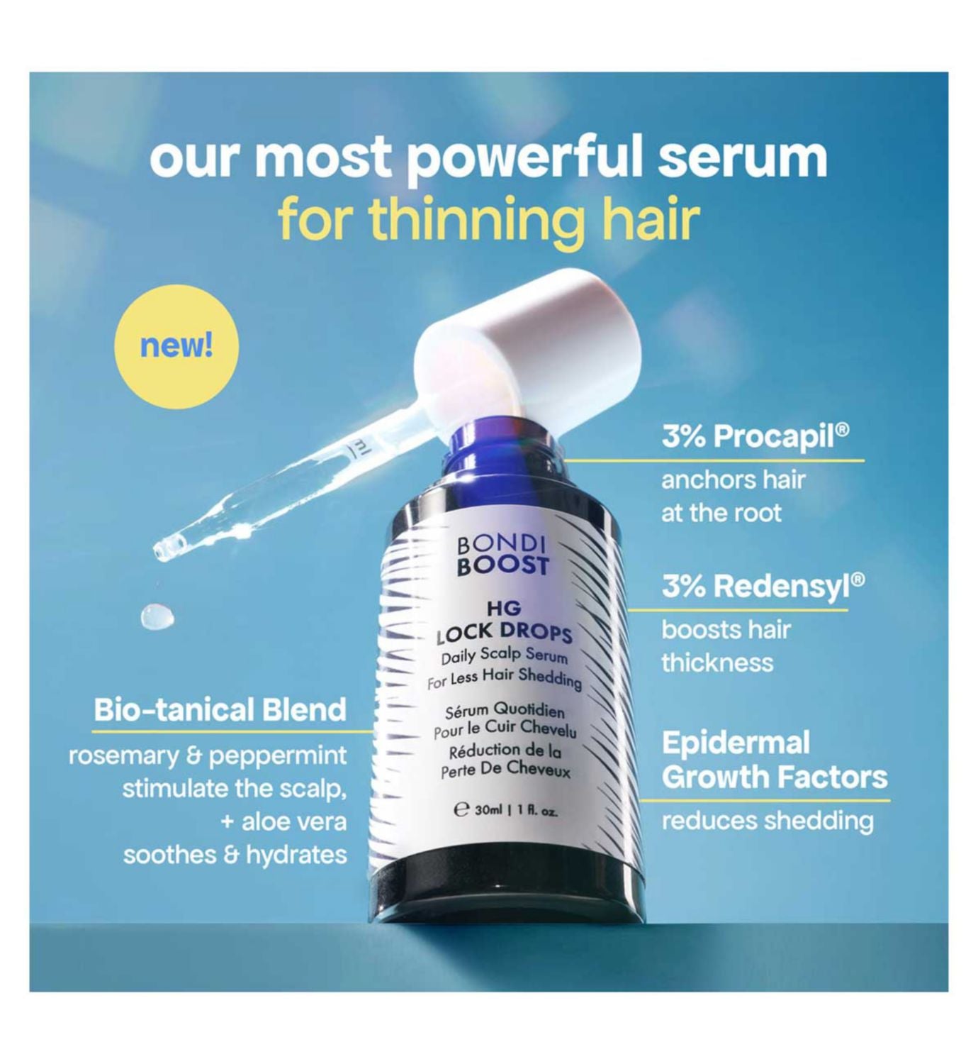 Bondiboost HG Lock Drops scalp serum 30ml - British product