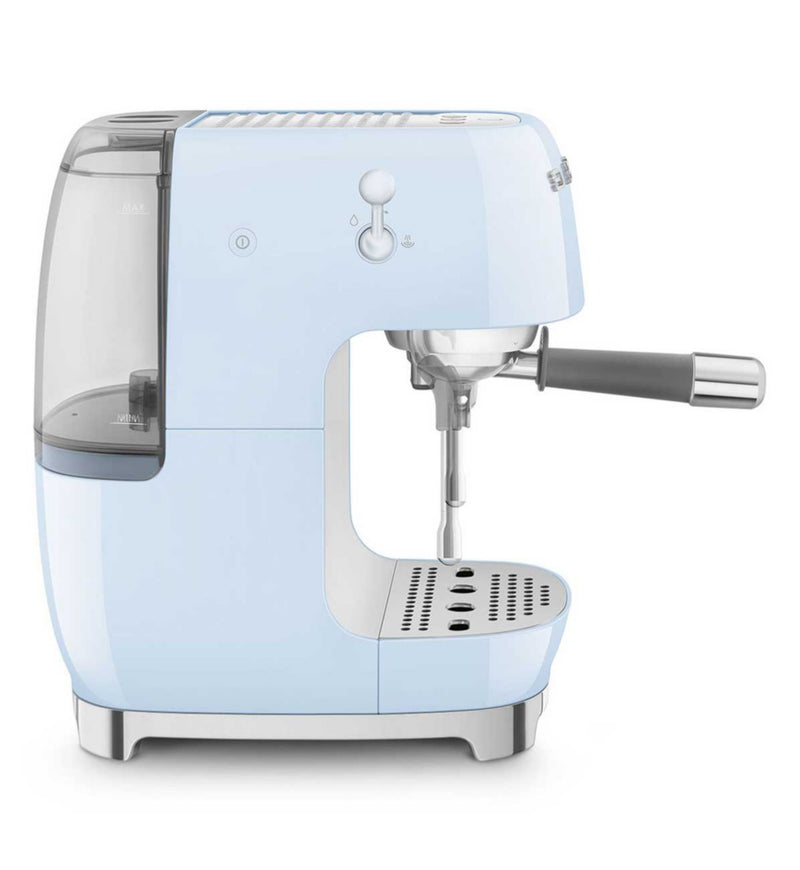 Smeg pastel blue espresso and cold brew coffee machine (British brand)