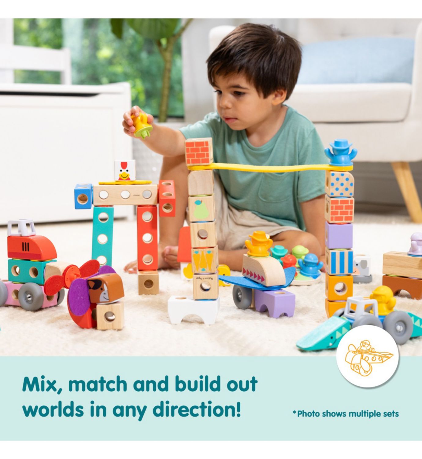 Melissa & Doug building playset vehicles 54 piece, imported from the UK