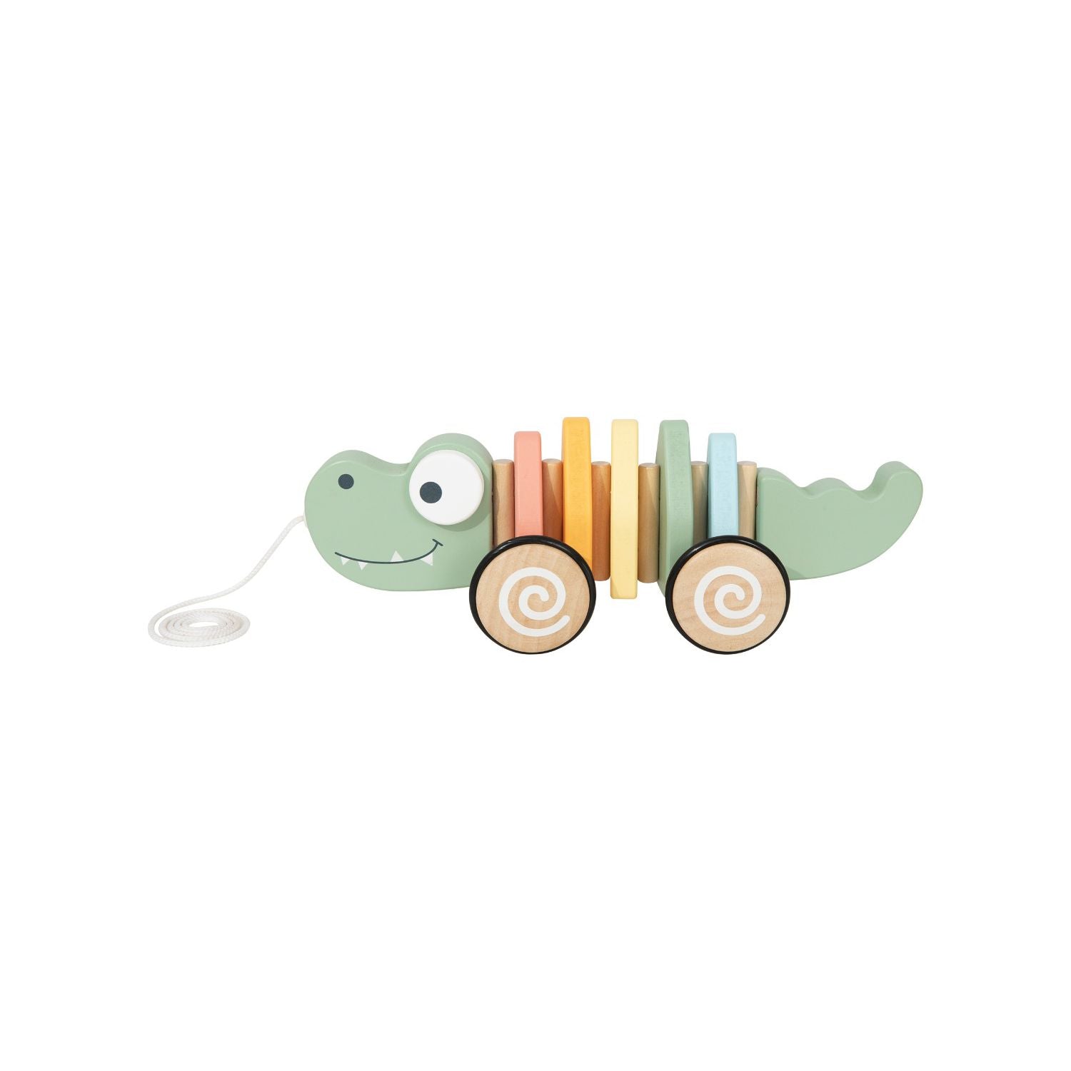 Tooky Toy wooden pull along crocodile - British product
