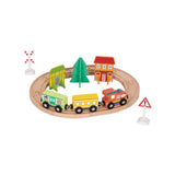 Tooky Toy wooden train set Town, imported from the UK