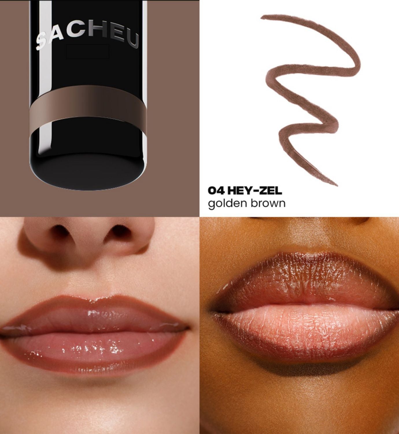 Sacheu STAY'N Nude Duo lip liner and gloss, imported from the UK