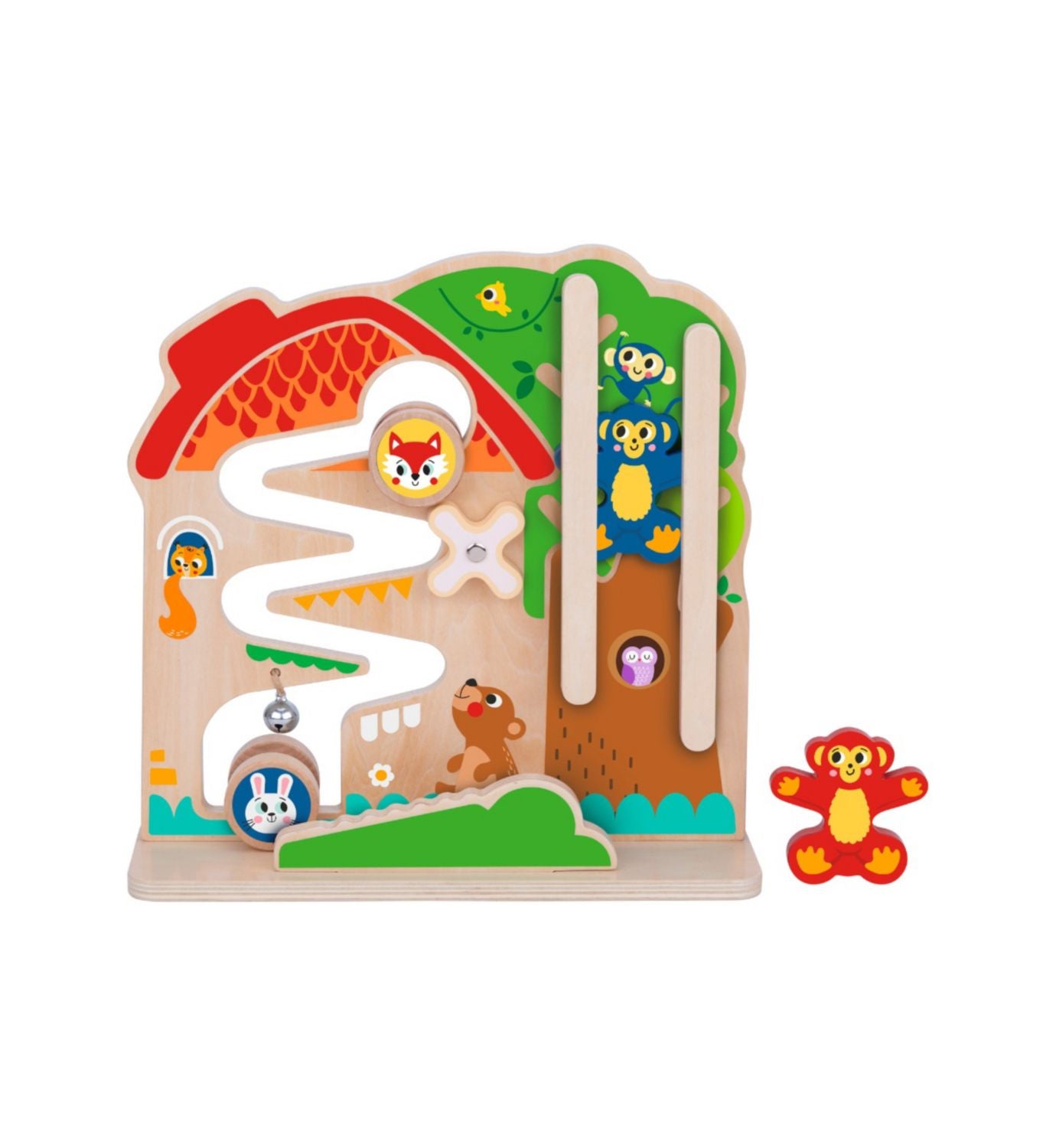 Tooky Toy 2-in-1 activity ball track wooden toddler toy, UK version