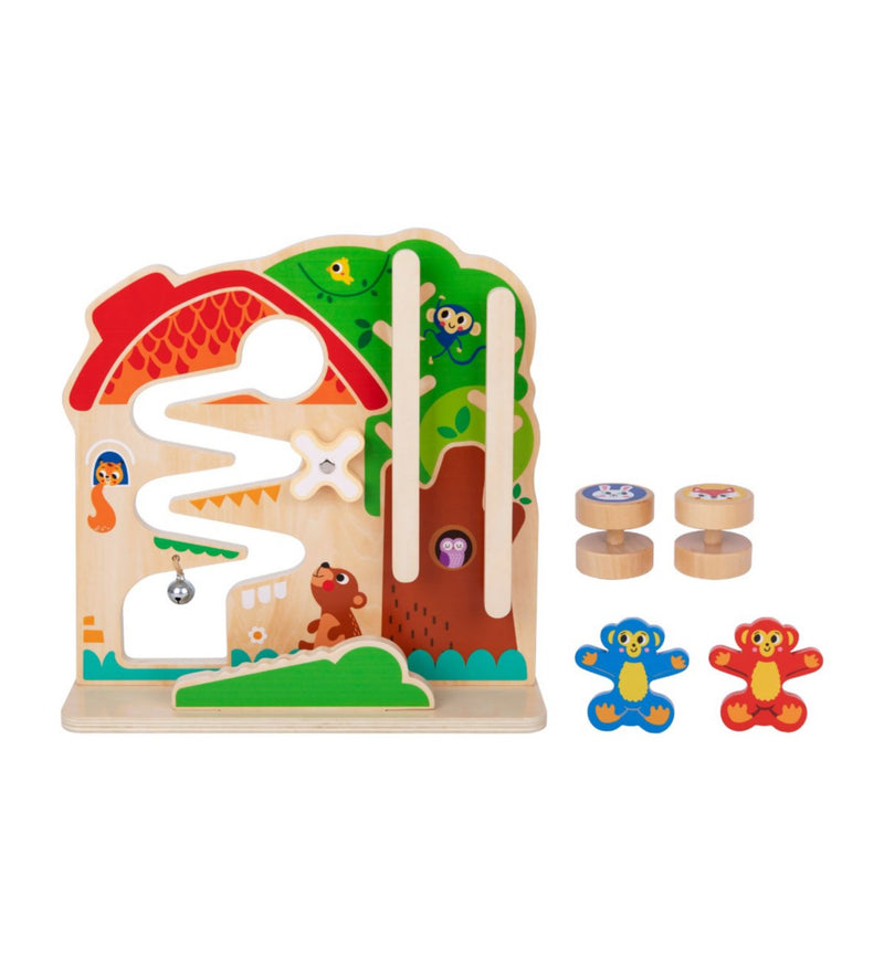 Tooky Toy 2-in-1 activity ball track wooden toddler toy, UK version
