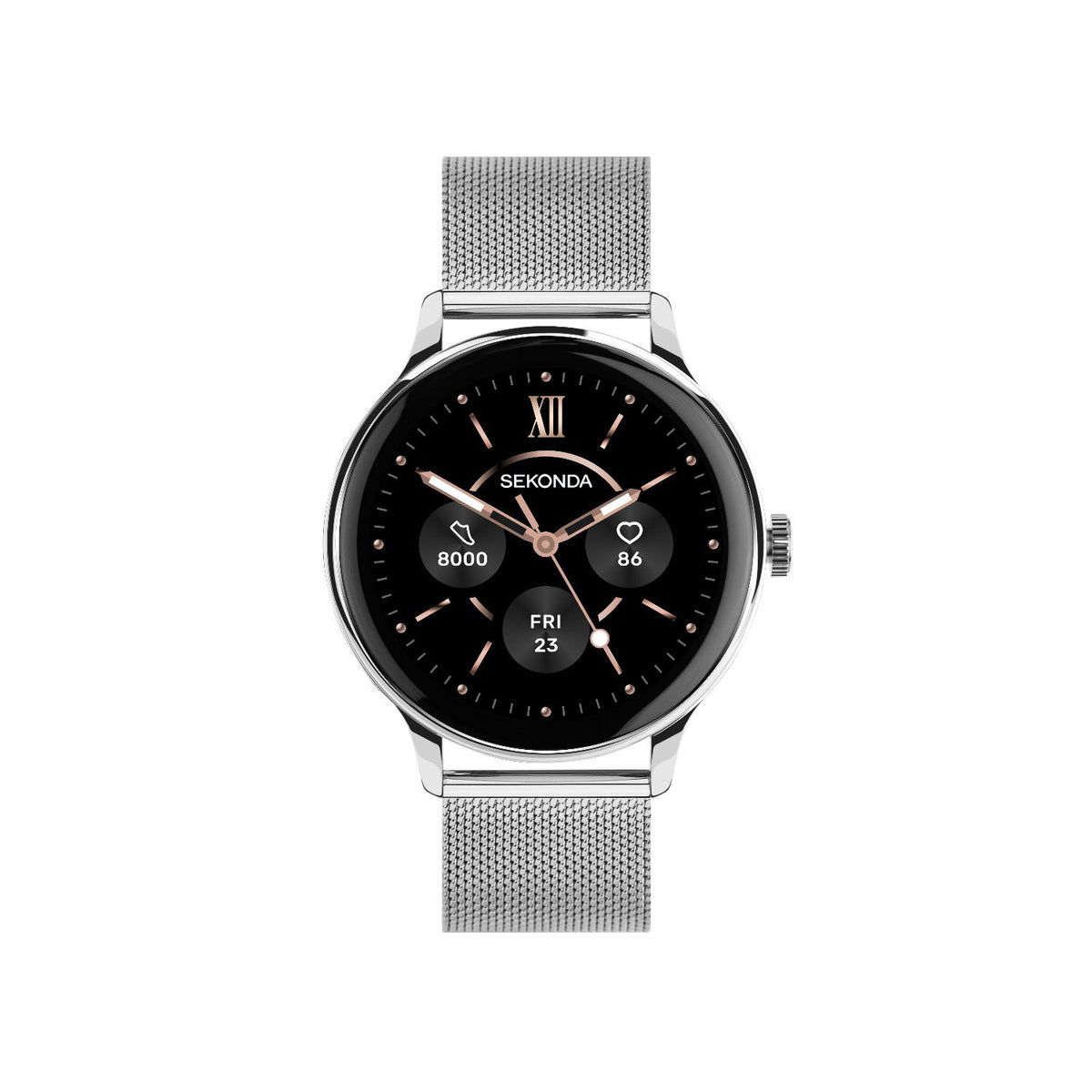 Sekonda Flex Plus smartwatch silver mesh strap 1.28 inch, imported from the UK