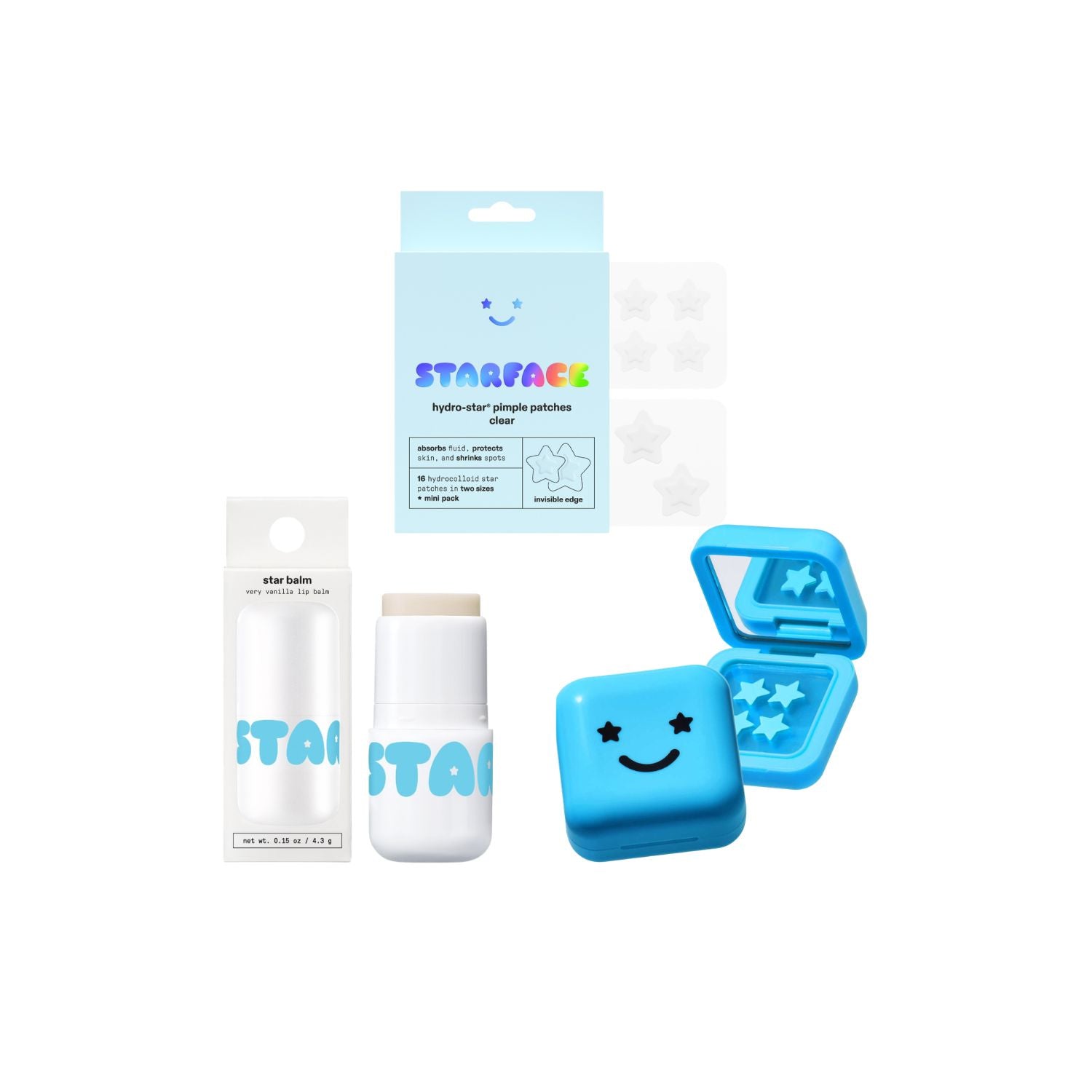 Starface Hydro-Star pimple patches and lip balm bundle (British brand)