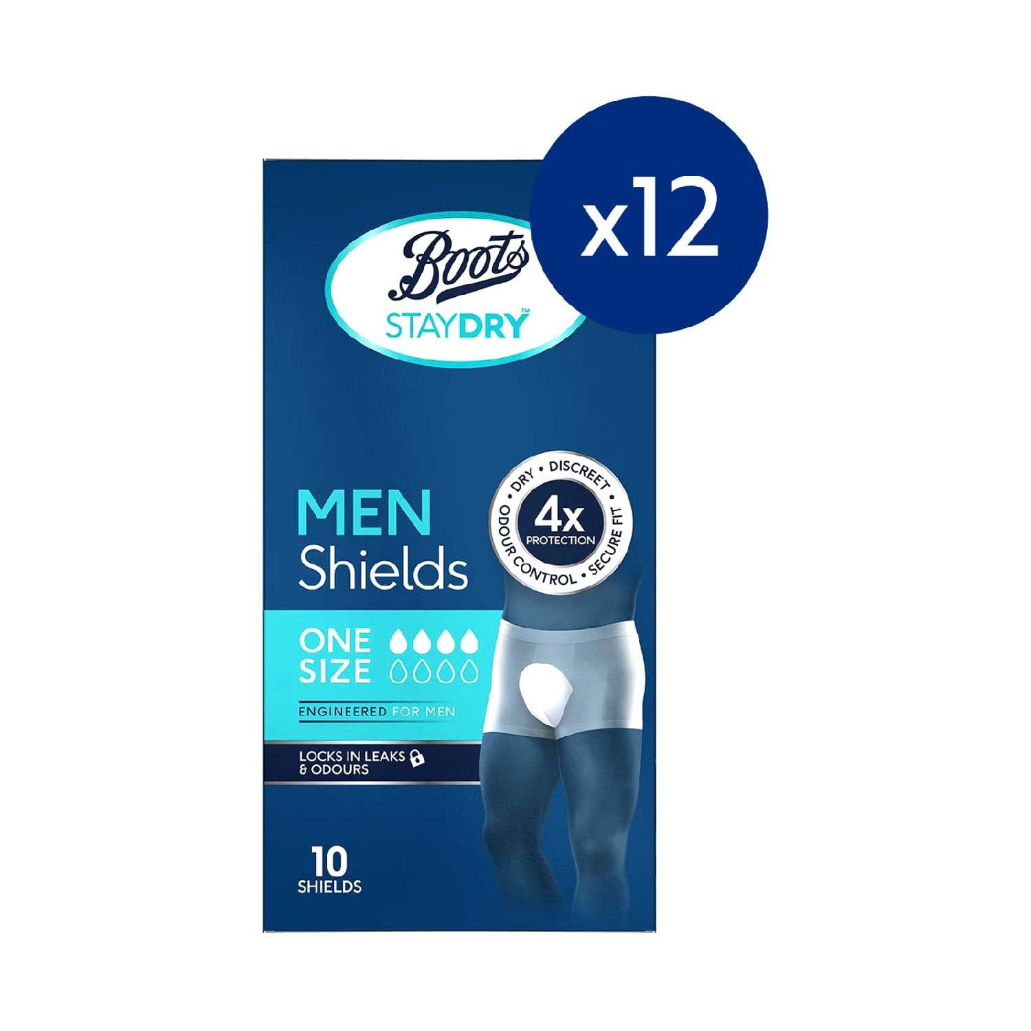 Boots incontinence shields Men Normal 12 pack bundle - British product