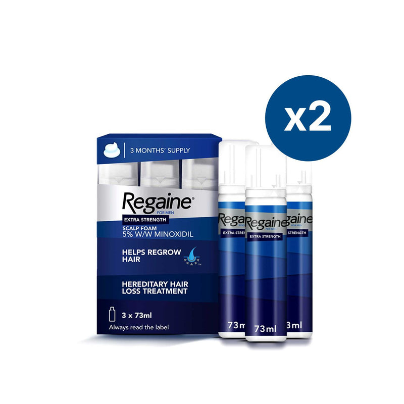 Regaine Extra Strength Scalp Foam 5% minoxidil 6 month supply (British brand)