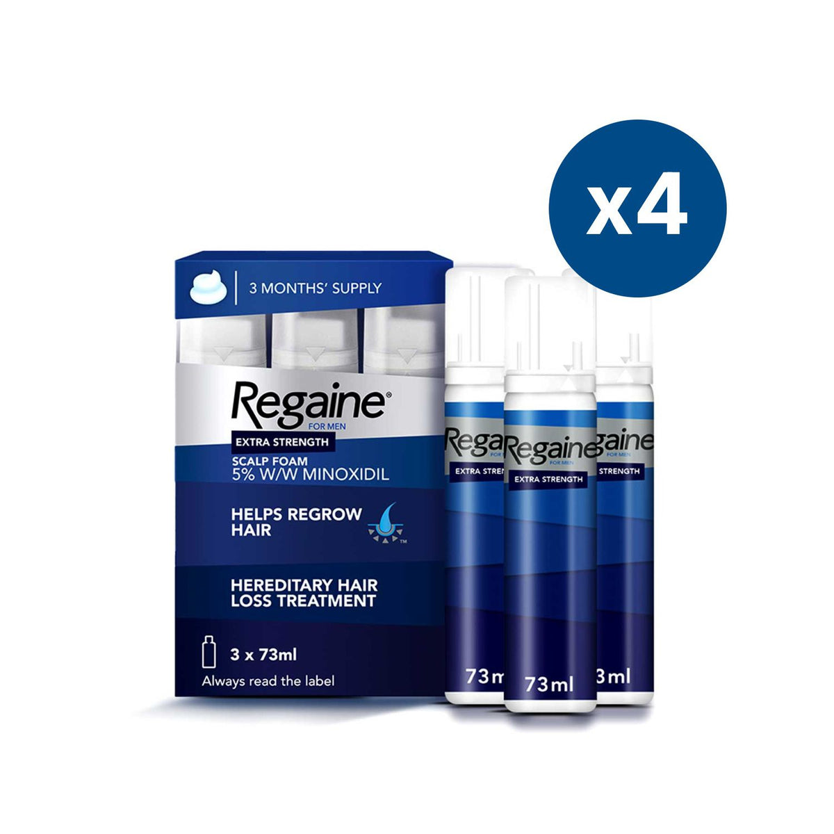 Regaine Extra Strength Scalp Foam 5% 12 Month Supply (British brand)