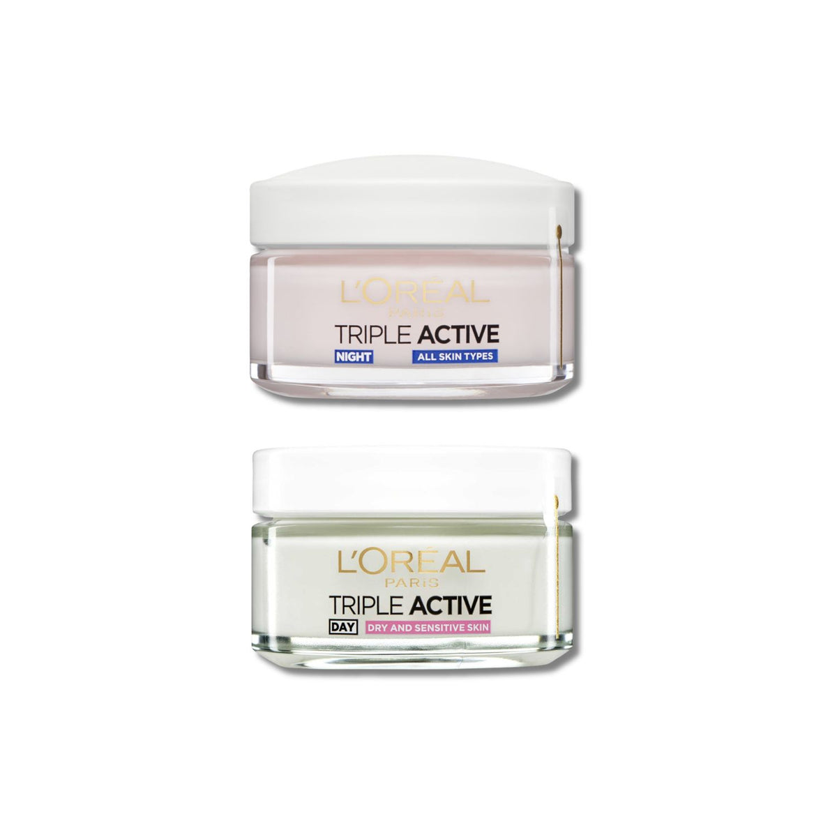 L'Oreal Paris Triple Active day and night moisturiser bundle 50ml (British brand)